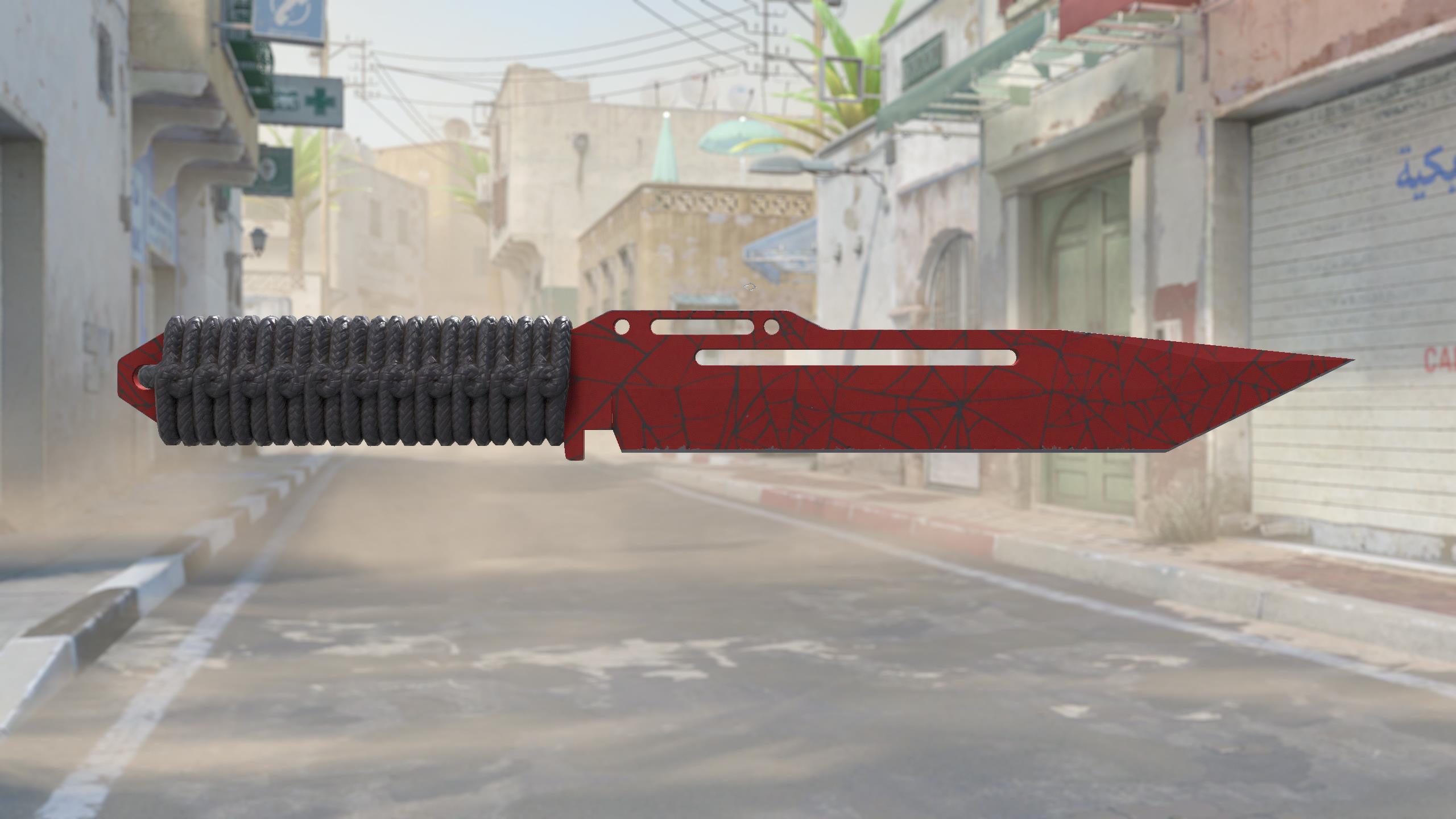 系绳匕首（★ StatTrak™） | 深红之网 (略有磨损)