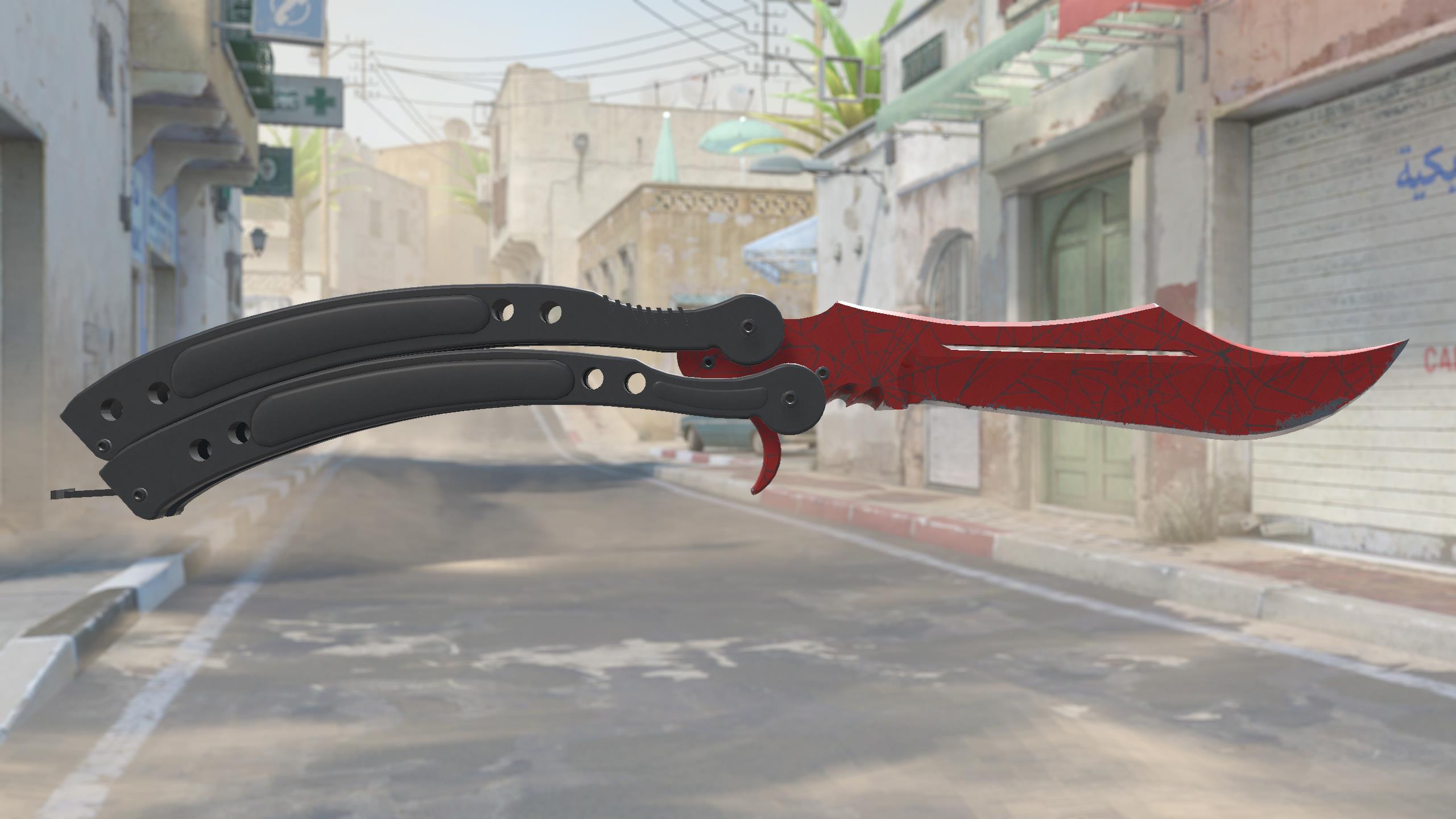 蝴蝶刀（★） | 深红之网 (略有磨损)