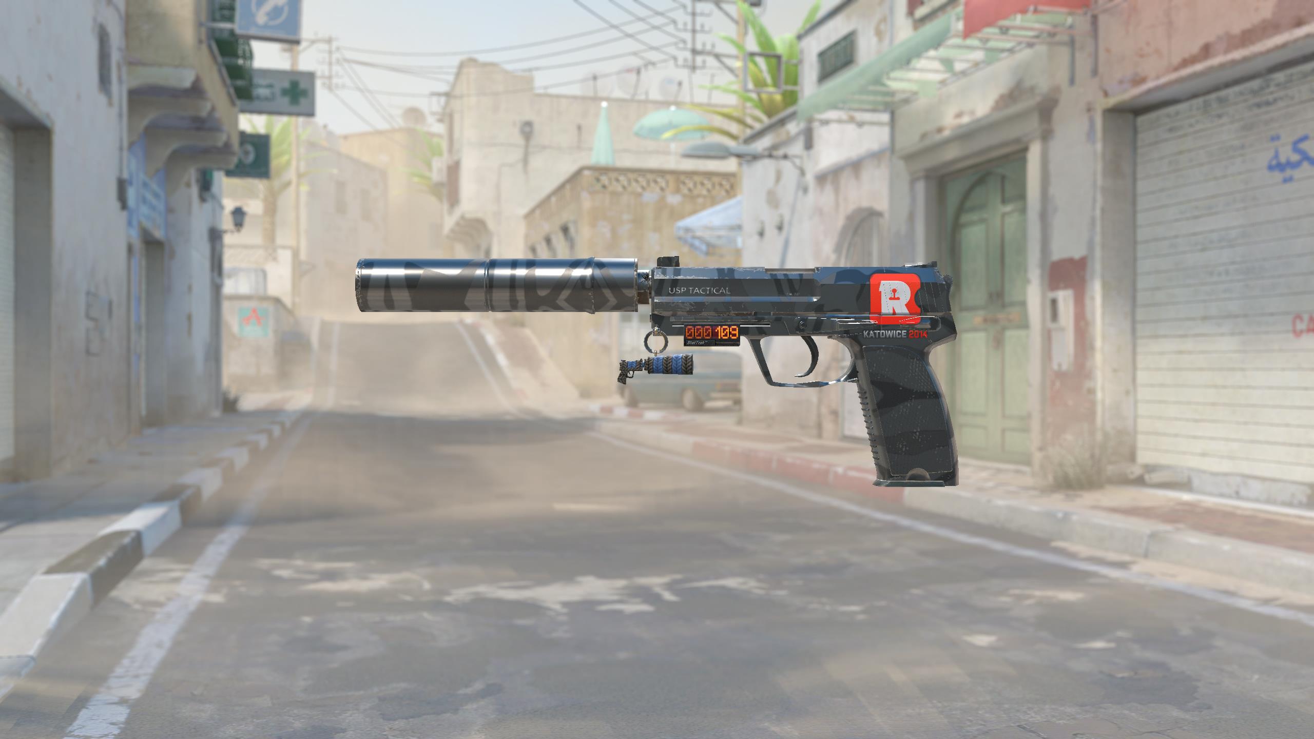 USP消音版（StatTrak™） | 黑水 (略有磨损)