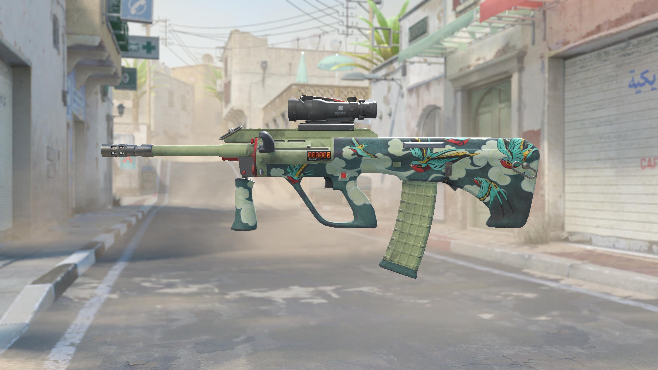 AUG（StatTrak™） | 燕群 (略有磨损)