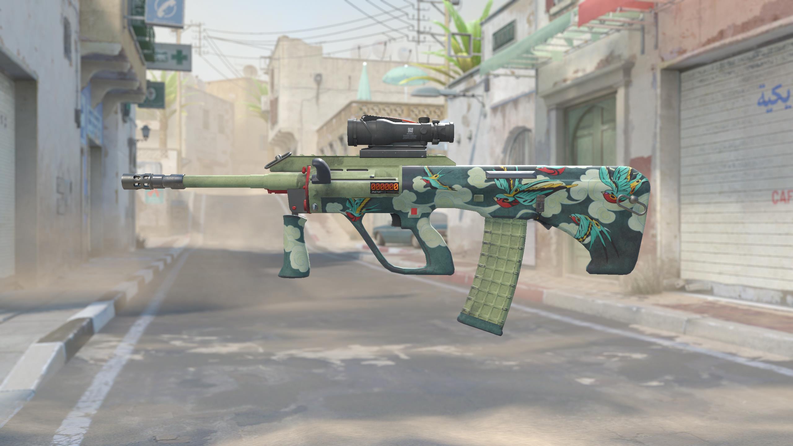 AUG（StatTrak™） | 燕群 (略有磨损)