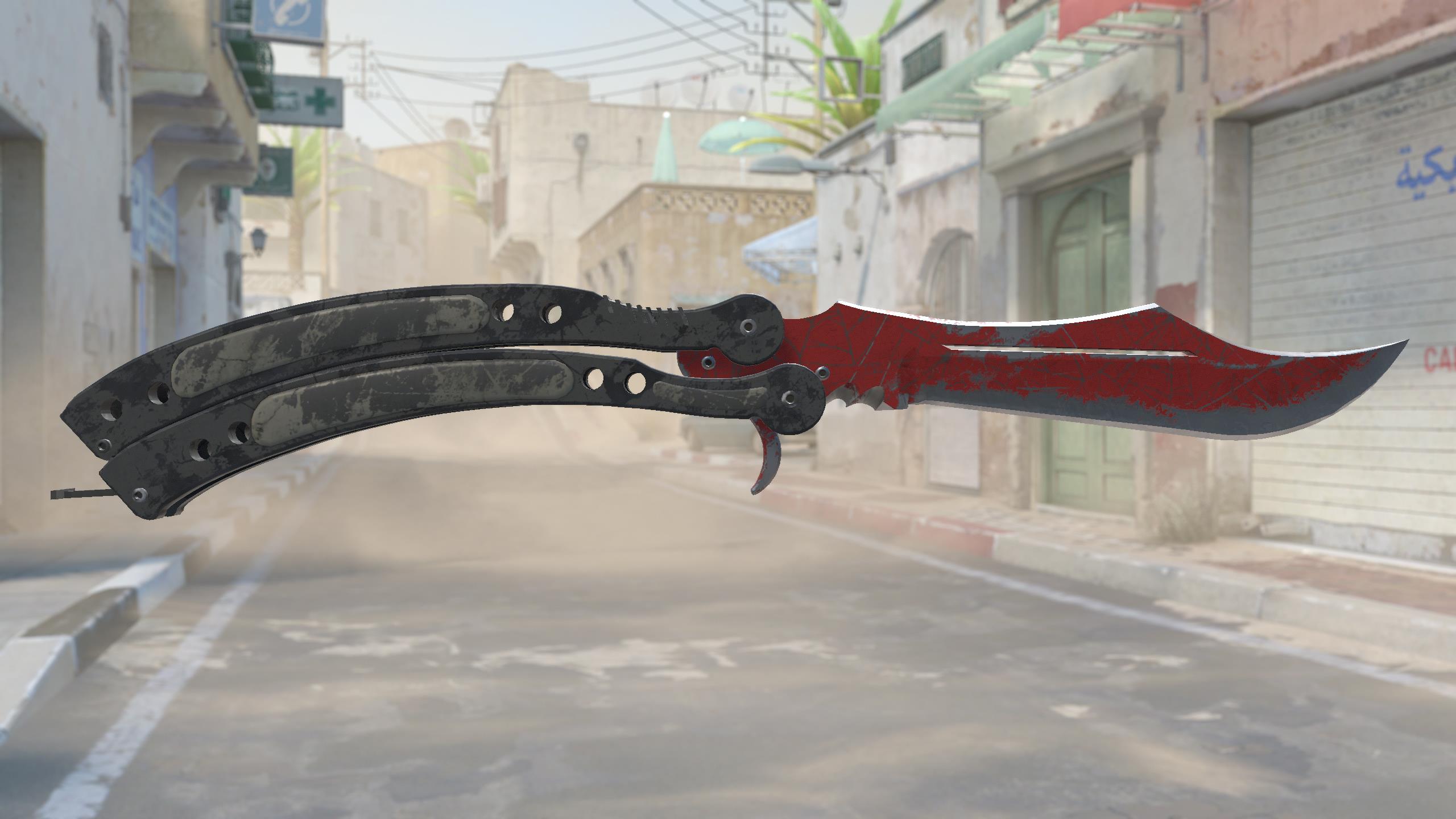 蝴蝶刀（★ StatTrak™） | 深红之网 (战痕累累)