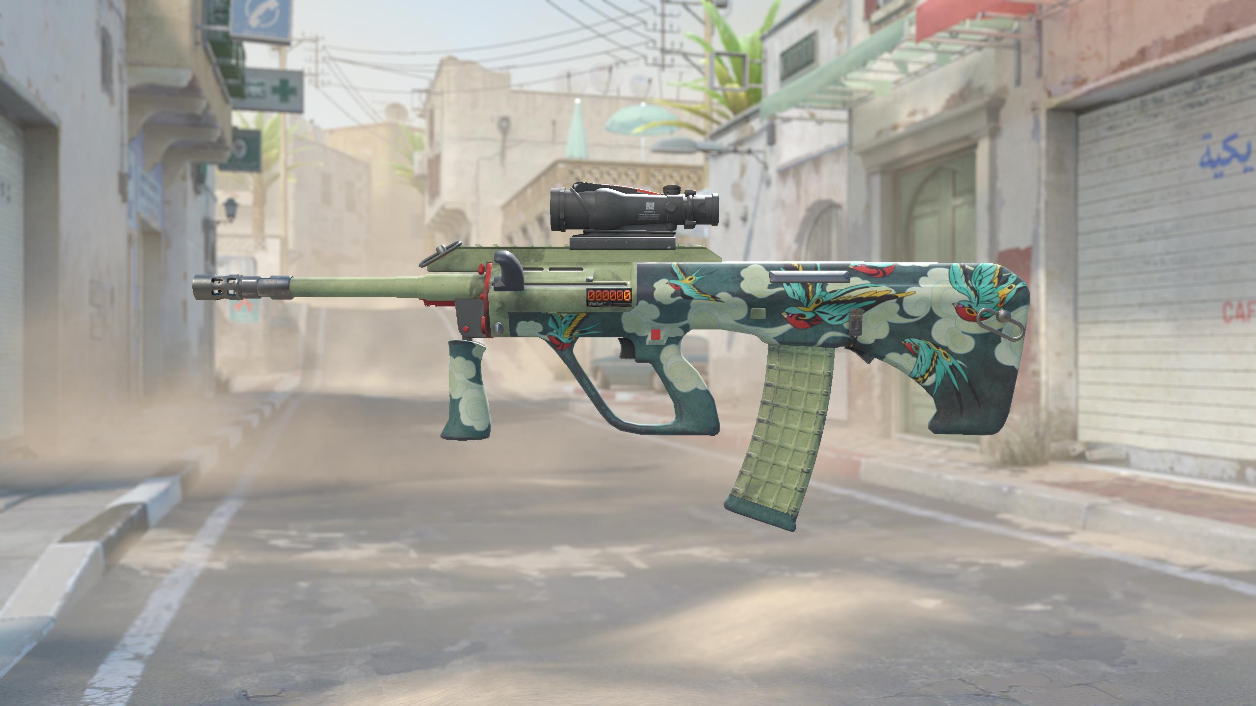 AUG（StatTrak™） | 燕群 (略有磨损)