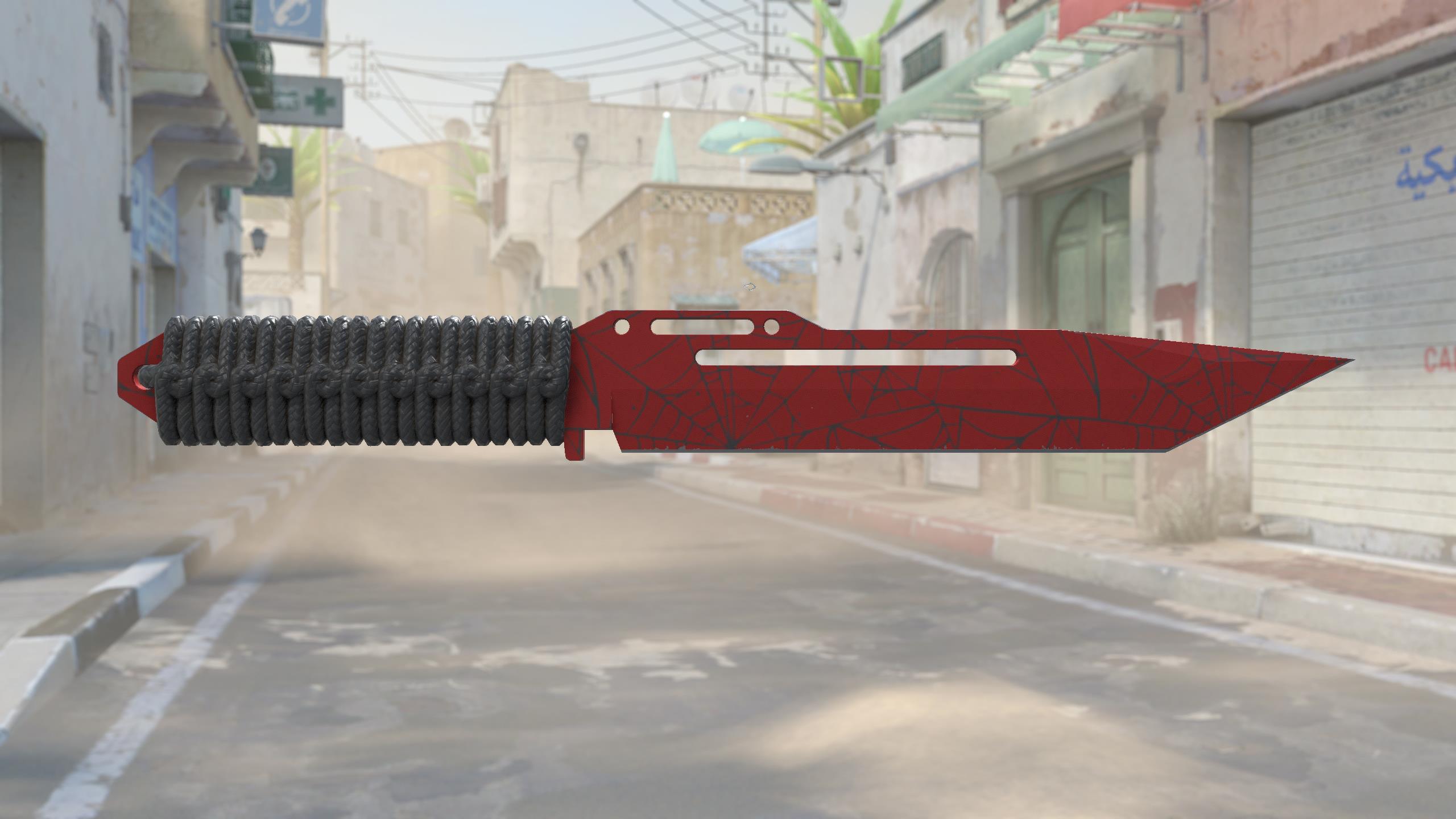 系绳匕首（★ StatTrak™） | 深红之网 (略有磨损)