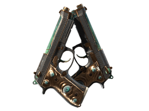 双持贝瑞塔（StatTrak™） | 天矢之眼 (破损不堪)